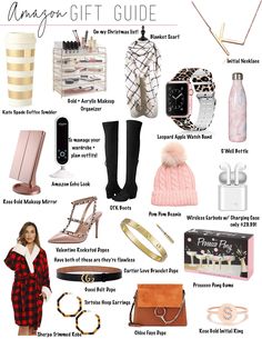 the ultimate gift guide for women in pink, white and black with text overlay