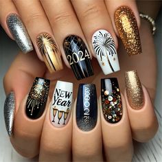 NEW YEAR NAILS Year Nails, New Year's Nails, Nails, Pins