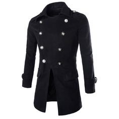 Casual Coat For Men, Cheap Leather Jacket, Best Winter Jackets, Mens Fashion Coat, Peacoat Men, Style Steampunk, Long Overcoat, Mens Winter Coat