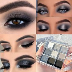 various pictures of different types of eyeshades and their makeup looks like they are in the