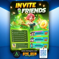 the front page of an in - game website with icons and information about friends on it