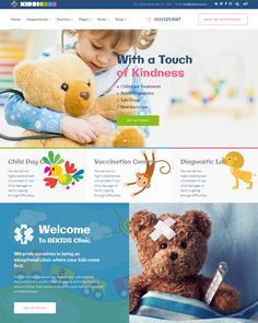 the website for children's toys is displayed with an image of a teddy bear