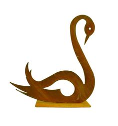 an image of a metal swan on a white background