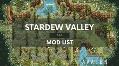 the stardew valley mod list is shown in this screenshot from the game