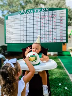 Masters Themed First Birthday, Hole In One First Birthday, First Birthday Theme Boy, Golf Themed Party, Masters Party, Golf First Birthday, Golf Theme Party, Golf Party Decorations, Golf Birthday Party