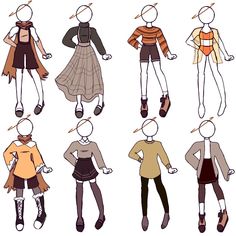 an image of children's clothes on mannequins in different styles and colors