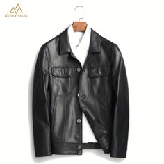 We know that searching for the perfect fit jacket takes both time and effort. But we’re glad to inform you that your search is now over. With a classic design, this Urban Trucker 100% Softshell lambskin napa piece will stand out in the crowd. Yep, you can thank us later. This design is made from Lambskin napa leather and cut straight for a comfortable feeling. Not sure which size to get? Select MADE TO ORDER in size selection , fill up your exact body measurements and we'll make it for you. Add Classic Winter Leather Jacket With Pockets, Business Leather Jacket With Flap Pockets For Fall, Fall Business Leather Jacket With Flap Pockets, Leather Jacket With Pockets For Business In Fall, Business Leather Jacket With Pockets For Fall, Black Leather Sport Coat With Pockets, Winter Leather Sport Coat With Long Sleeves, Classic Leather Jacket With Lapel Collar For Winter, Classic Single Breasted Biker Jacket For Winter