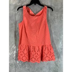 Adyson Parker Women's Hot Coral Round-Neck Sleeveless Eyelet Peplum Top Sz S Round Neckline; Button At Keyhole Back Eyelet Ruffled Hem 100% Cotton Machine Washable Imported This Is A New With Tags Item. Please Refer To Images. Approx. Measurements: (Hung) * Length: 24" * Chest: 18" Retail Price: $- Spring Beach Sleeveless Peplum Top, Spring Sleeveless Peplum Top For Beach, Sleeveless Peplum Top For Spring Vacation, Sleeveless Peplum Top For Spring Beach Occasion, Sleeveless Peplum Top For Beach In Spring, Sleeveless Summer Peplum Top, Chic Sleeveless Cotton Peplum Top, Summer Peplum Tank Top, Sleeveless Summer Peplum Top For Day Out