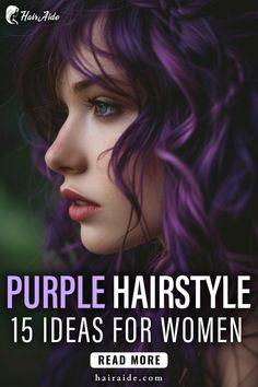 Elevate your purple hair with these 15 gorgeous hairstyles! From braids to bobs, find the best styles to complement your vibrant hue. Purple Hair For Cool Skin Tones, Purple Hair For Brunettes, Gothic Hair Color Ideas, Purple Hair Makeup Ideas, Fun Hair Color Ideas For Brunettes Short, Dark Purple Hair With Blonde, Purple Hair Color Ideas For Blondes, Short Plum Hair, Purple Hair Color Ideas For Brunettes