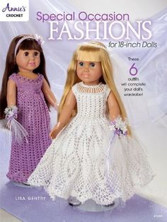 an image of two dolls in crochet dresses on the cover of a book