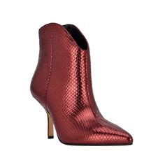 Marc Fisher Ltd. Women's Haylian Pointed Toe Snake Embossed High Heel Booties Color: Red Snake Printed Leather Sleek And Chic, The Marc Fisher Ltd Haylian Heeled Booties Will Pair With Any Outfit! Featuring A Mid Heel And A Pointy Toe. Heel Height: 3.15" New In Box Marc Fisher Boots, Pointy Toe Boots, Suede Boots Knee High, Tall Leather Boots, Pointed Toe Boots, Suede Block Heels, Black Suede Boots, Black Leather Ankle Boots, Leather Riding Boots