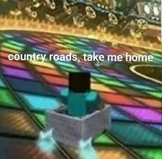 a tv screen with the words country roads, take me home