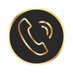 a black and gold phone icon with the letter c in it's middle corner