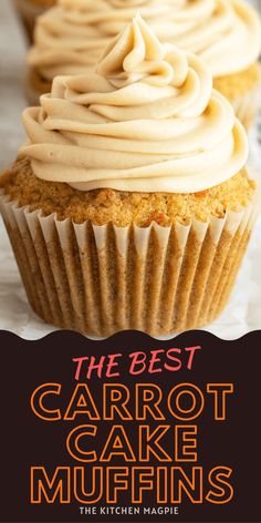 the best carrot cake muffins with frosting on top