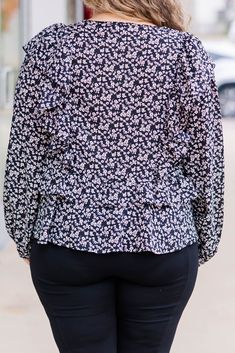 We simply adore this top! It is the perfect way to show off your style! With a babydoll design and neutral color, this top is chic and modern! Its trendy floral pattern is sure to turn heads! Look great and feel confident in this top! 100% Polyester Chic Long Sleeve Tops With Ditsy Floral Print, Feminine Tops With Ditsy Floral Print For Fall, Feminine Floral Print Peplum Top, Chic Ditsy Floral Print Long Sleeve Tops, Feminine Ditsy Floral Print Tops For Fall, Feminine Floral Print Peplum Top For Spring, Spring Floral Print Feminine Peplum Top, Chic Ditsy Floral Print Tops For Fall, Flowy Floral Print Blouse For Work