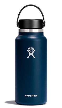 Blue Hydro Flask, Hydro Flask 32 Oz, Hydro Flask Water Bottle, Stainless Steel Collar, Wide Mouth Water Bottle, Flask Water Bottle, Wide Mouth Bottle, Stainless Steel Dishwasher, Hydro Flask