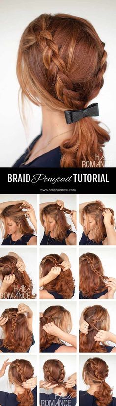 40 Braided Hairstyles For Long Hair Ponytail Tutorial, Braid Ponytail, Hair Romance, Diy Braids, Super Hair, Long Bob Hairstyles, Penteado Cabelo Curto, Braided Hairstyles For Wedding, Braided Hairstyles Tutorials