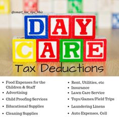 a flyer for the day care tax deduction