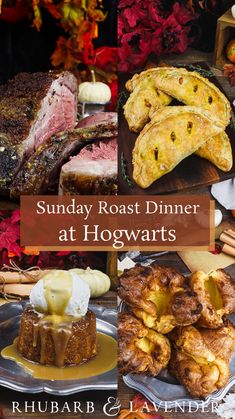 the cover of sunday roast dinner at hogwart's by rhubarb & lavender