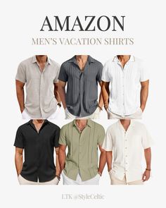 Amazon Men’s Vacation Shirts ✨ . . Amazon men’s fashion, Amazon finds, Amazon for men, Amazon men’s lululemon dupes, men’s vacation shirts, men’s clothing, neutral men’s clothes, neutral clothing, men’s summer clothes, dressy tops, summer wedding outfits, men’s wedding outfits, men’s button up shirts, men’s gift guide, gifts for him, husband gifts, fiance gifts, boyfriend gifts, Father’s Day gifts, golf shirts, golf outfits, travel outfits, men’s casual, men’s comfy casual, casual date night outfits, under $50, activewear, party shirts, cruise shirts, cruise outfits, beach outfits, beach shirts, engagement photo shirts Men’s Resort Dinner Outfit, Cruise Outfits Men Caribbean, Men’s Cruise Dinner Outfits, Men’s Travel Outfits Italy, Vacation Outfits For Men, Men’s Fashion Cruise, Men’s Bahamas Outfit, Men’s Mexico Vacation Outfits, Men’s Cruise Outfits