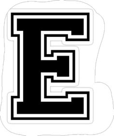 the letter e is shown in black and white