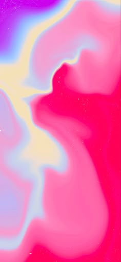 an abstract painting with blue, pink and yellow colors