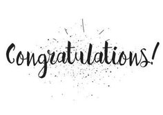 congratulations written in black ink on a white background