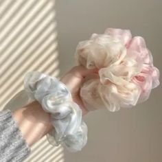 10Pcs Women Hair Scrunchies 2-Layer Organza Elastic Hair Bands Scrunchy Rope Tie | BUY IT NOW ONLY ON EBAY! | #10Pcs #Women #Hair #Scrunchies #2Layer #Organza #Elastic #Hair #Bands #Scrunchy #Rope #Tie Floral Bun, Ties For Women, Hair Tie Accessories, Flower Hair Band, Romantic Aesthetic, Hair Rubber Bands, Tie For Women, Bun Hair, Hair Band For Girl