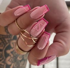 Simple Gel Nails, Girly Acrylic Nails, Work Nails, Nails 2024, Pink Acrylic Nails, Square Acrylic Nails, Chic Nails