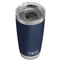 yeti insulated stainless steel travel mug with lid, 16oz - navy blue