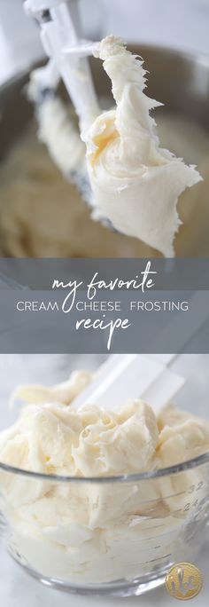 two pictures showing how to make cream cheese frosting