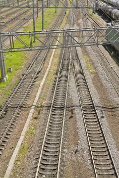 Railroad Tracks royalty free stock photo Top View, Railroad Tracks, Track