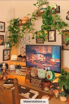 Cute Desk Setup Zimmer Diy, Cozy Home Office, Room Redesign, Theater Room, Cozy Room Decor