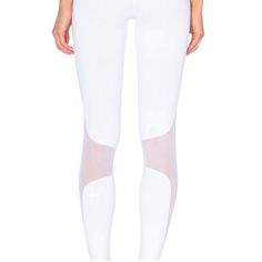 Super Cute In White Elastic Stretch Fit Sheer Mesh Panel Accents Stirrup Detail Four Way Stretch Dry Wicking Fabric On Revolve Excellent Condition No Flaws Never Worn Great For Pilates Yoga Or The Gym Fitted White Nylon Pants, White Fitted Mesh Bottoms, Fitted White Mesh Bottoms, White Nylon Long Pants, White Nylon Athleisure Pants, White Mesh Bottoms, White Fitted Mesh Activewear, Fitted White Mesh Activewear, White Mesh Sports Bottoms