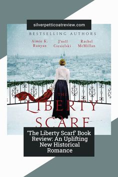 the liberty scare book cover with an image of a woman standing on a balcony in snow