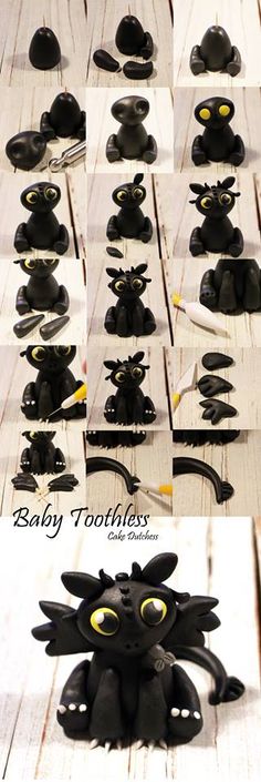 an assortment of black and white toys on wooden floor with text overlay that reads baby toothlesss