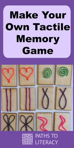 the words make your own tactile memory game