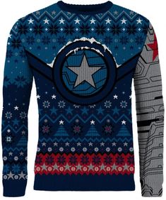 a sweater with the avengers symbol on it and stars in the center, all over