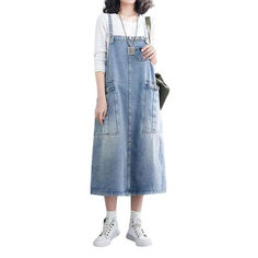 Unlock your inner 90s fashionista with our 2023 Spring-Summer Collection denim dress with cargo pockets! This a-line. stonewashed masterpiece effortlessly blends the best of the 90s with contemporary style. for an unforgettable look.Why You'll Love ItThis dress is a tribute to the golden age of fashion it's eternally stylish and perfect for any occasion. With its baggy shape and vibrant color. you'll be turning heads wherever you go!Unmissable Highlights: 90s-Inspired: Enjoy the nostalgic charm Casual Washed Blue Denim Dress With Pockets, Casual Medium Wash Denim Dress With Pockets, Washed Blue Denim Dress With Pockets, Dark Wash Denim Dress With Pockets For Spring, Relaxed Fit Dark Wash Denim Dress With Pockets, Denim Blue Dress With Pockets And Relaxed Fit, Medium Wash Cotton Denim Dress With Pockets, Relaxed Fit Denim Dress With Pockets In Denim Blue, Relaxed Fit Medium Wash Denim Dress With Pockets