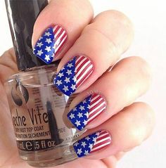 4th of July Patriot Nails, Fireworks Nails, Flag Nail Art, 4th July Nails, American Flag Nails, 4th Of July Nail Art