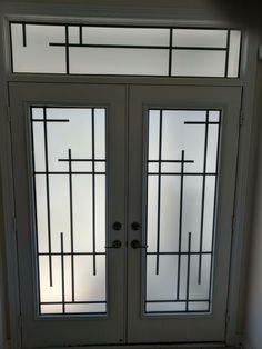 the front door has two glass panels on it