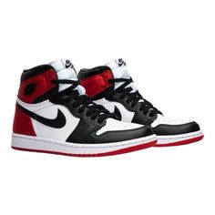 Nike Air Jordan 1 Retro High Satin Black Toe Women's Size 10.5 / Men's Size 9 Shoes Brand new with box, guaranteed authentic. We ship FAST! All items will be shipped within 1 business day. The item pictured is the one you will receive. All of our items will be stored in a smoke free environment. 100% authenticity guaranteed. We offer 30 day free returns on unused/unworn items. We do our best to take good pictures, measure correctly, and describe our items accurately at the time of listing. If we made a mistake, you can message us before you start the return to ensure the quickest and easiest return process. Message us if you have any questions. Typically we respond instantly. Classic High-top Nike Air Force 1 With Boost Midsole, Classic Nike High-top Running Shoes, Classic Jordan Sports Shoes With Round Toe, Classic Lace-up Jordan Shoes With Cushioned Footbed, Classic Black High-top Running Shoes, Classic Black Jordan Sports Shoes, Classic Black Jordan Shoes For Sports, Classic Jordan Shoes With Round Toe, Nike Air Jordan 1 Retro