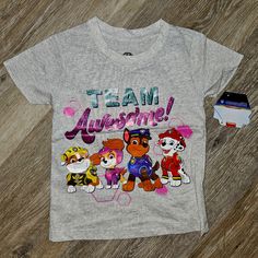 Brand New! Super Cute! 3t V Paw Patrol Shirts, Paw Patrol The Movie, Paw Patrol Shirt, Gray Shirt, Grey Shirt, Paw Patrol, The Movie, Kids Shirts, Shirts Tops