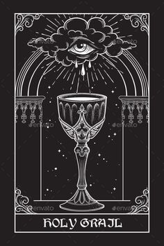 Holy Grail Goblet and Eye of God Cup Tattoo, Gothic Arch, Eye Of God, Modern Gothic, Pottery Patterns, Tattoo Inspiration Men, Flash Tattoo Designs, Esoteric Art