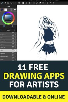 an image of a drawing app with the title, 11 free drawing apps for artists