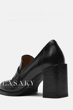 Lasaky - Black Low-Rise Heeled Ankle Boots for Women with Pointed Toe and Cut-Out Vamp Black Heels For Office In Fall, Black Heels For Office Wear In Fall, Black Office Heels For Fall, Rough Heels, Ankle Boots For Women, Square Head, Pig Skin, Heeled Ankle Boots, Boots For Women