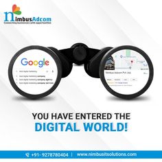 two magnifying glasses with the words you have entered the digital world