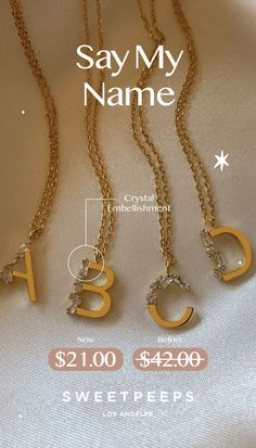 Stone Encrusted Letter Necklace Gold Initial Pendant Name Necklace Customizable, Affordable Personalized Initial Letter Necklace, Customizable Letter Name Necklace, Initial Necklace Gold Letters, Golden Necklace Letter, Say My Name, Gold Dipped, Initial Pendant, Letter Necklace