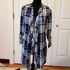 Adorable Blue Plaid Cardigan. Brand New With Tags. Never Worn. Great For Fall Or Work! Great Gift Idea. Offers Welcome! Light Blue Long Sleeve Outerwear For Layering, Light Blue Long Sleeve Cardigan For Layering, Blue Button-up Cardigan For Layering, Blue Cotton Button-up Cardigan, Blue Open Front Cardigan For Day Out, Open Front Blue Cardigan For Day Out, Blue Winter Tops For Daywear, Blue Winter Daywear Top, Fall Blue Cardigan For Day Out