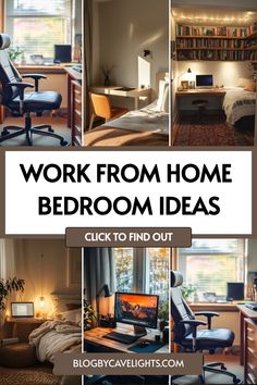 📚🛏️ From space-saving furniture to aesthetic home office setup ideas, our article covers all you need to know about creating a work from home office in your bedroom. Dive into our bedroom inspiration and start transforming your space today! Home Offices In Bedrooms, Masculine Bedroom With Desk, Bedroom Home Office Ideas Layout, Home Office Set Up Ideas Small Spaces, Office Setup At Home, Bedroom Workspace Ideas, Home Office In Bedroom Ideas, Small Bedroom Home Office